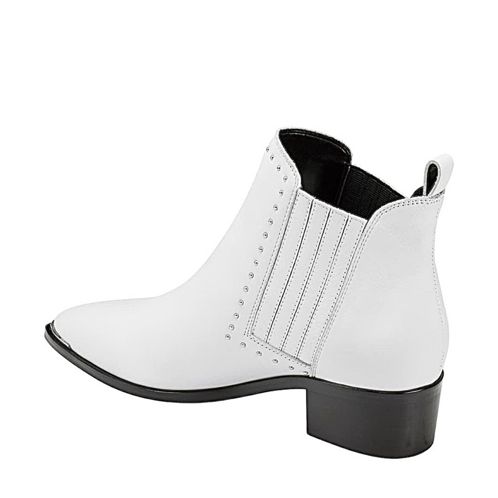 NEW Marc Fisher LTD Yami white leather studded ankle booties - Picture 4 of 9
